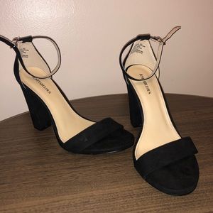 Just fabulous black suede heels